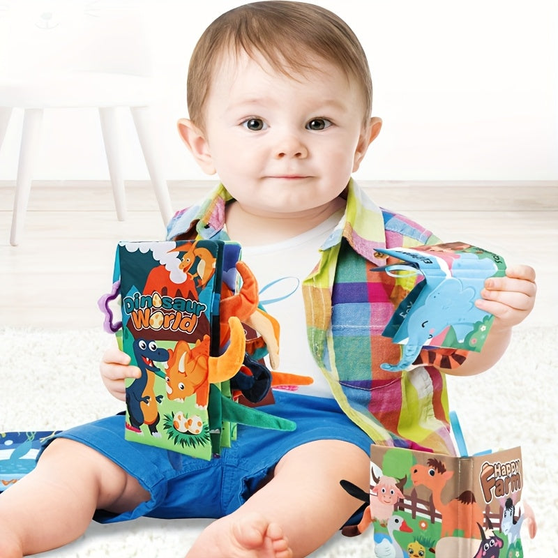 Interactive Animal Tail Cloth Book for Toddlers 0-3 Years