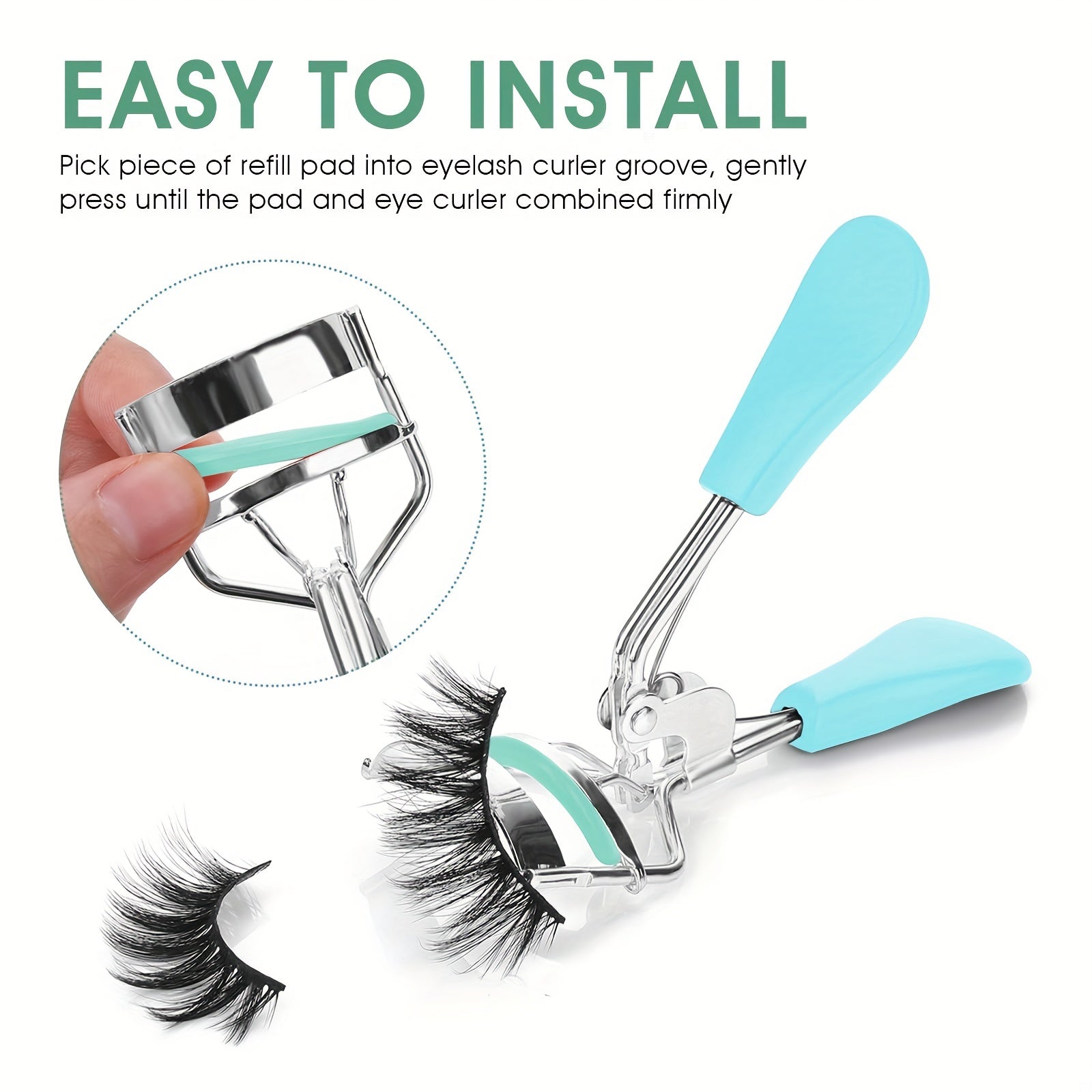 Eyelash Curler with 10 Refills for Perfectly Curled Lashes