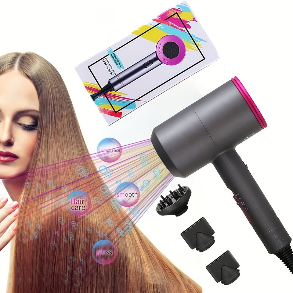 2000W Hair Dryer With Diffuser Powerful Ionic Blow Dryer AC Motor Hot Cold Wind