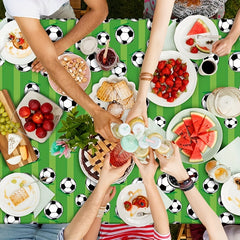 Soccer Party Tablecloth Green Football Table Decoration