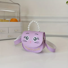 Girls Cat Mini Satchel Crossbody Bag Coin Purse for Kids