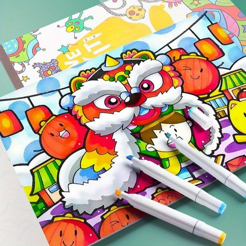 Animal Patterns Graffiti Drawing Book for Kids, 30 Sheets 8K Thick Paper