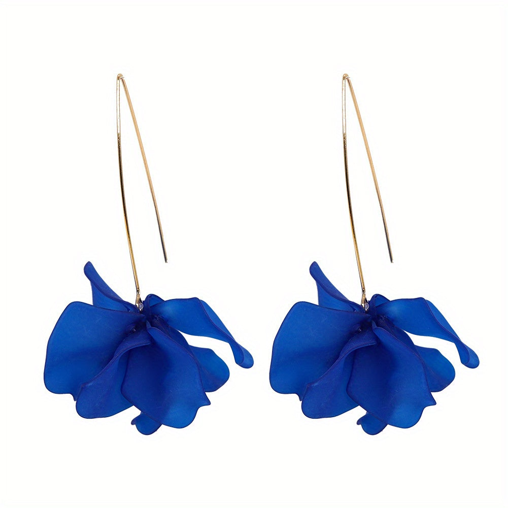 Exaggerated Flower Boho Dangle Earrings Resin Jewelry Female Gift