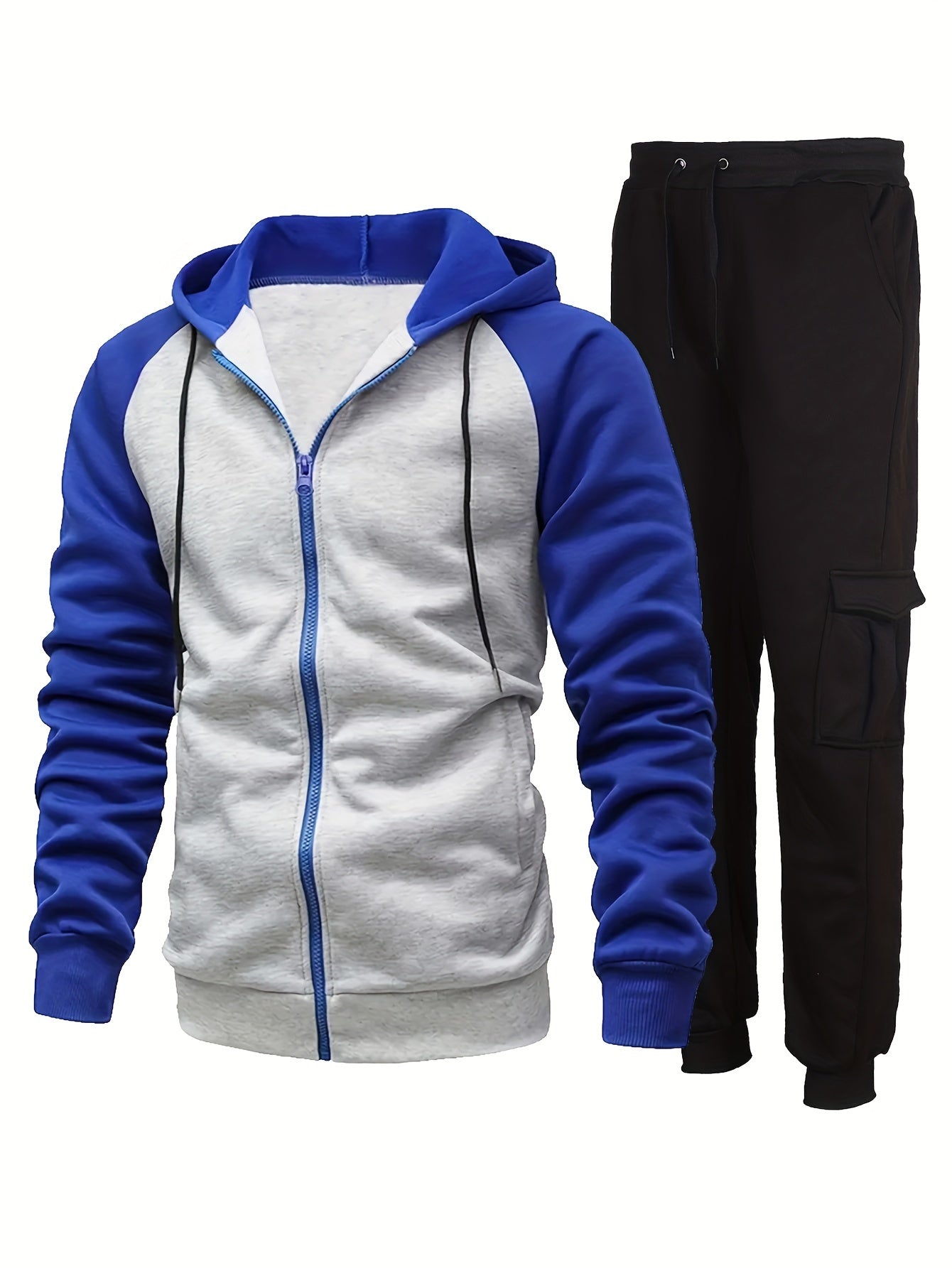 Men's 2 Piece Hooded Jacket & Drawstring Sweatpants Set