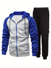 Men's 2 Piece Hooded Jacket & Drawstring Sweatpants Set