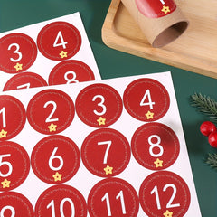 Christmas Number Countdown Stickers Set