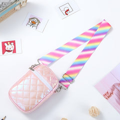 Girls Casual Reflective Crossbody Bag Large Capacity Phone Bag Coin Purse