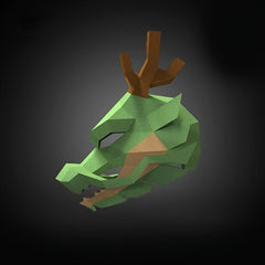 DIY Origami Paper Puzzle 3D Animal Dragon Headgear Paper Model Puzzle