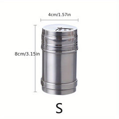 1 Pc Stainless Steel Spice Jar Rotating Cover Salt Sugar Bottle