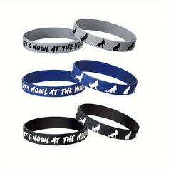 3Pcs Wolf Themed Party Silicone Bracelets