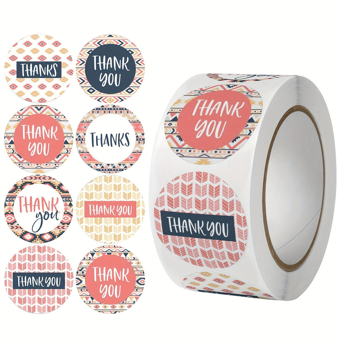 500pcs Thank You Stickers 2.54cm Adhesive Labels for Boutiques & Shops Packaging