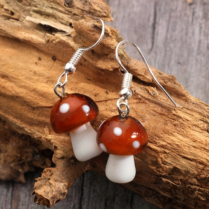 Vintage Gothic Mushroom Earrings Women Men