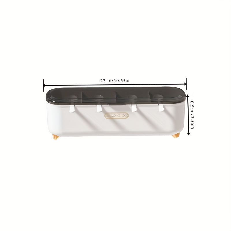 4-grid Seasoning Box with Spoon and Lid