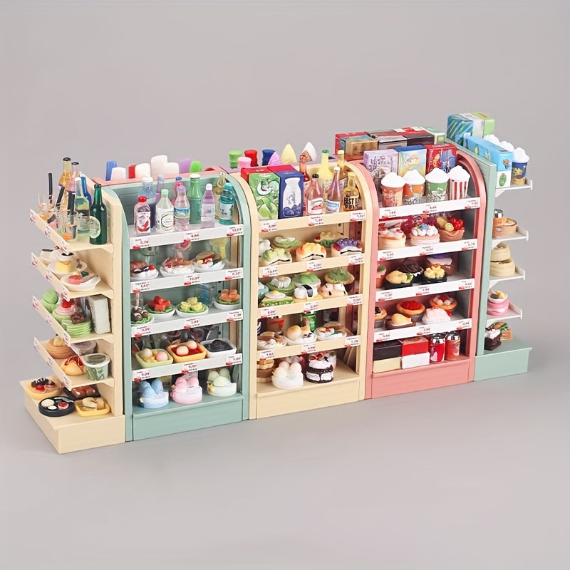 Supermarket Shelf Food Play Set with 30 Items