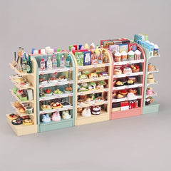 Supermarket Shelf Food Play Set with 30 Items