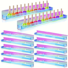 Acrylic Nail Polish Rack Wall Shelf Clear Rainbow Iridescent Organizer