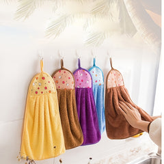2pcs Coral Fleece Kitchen & Bathroom Towels