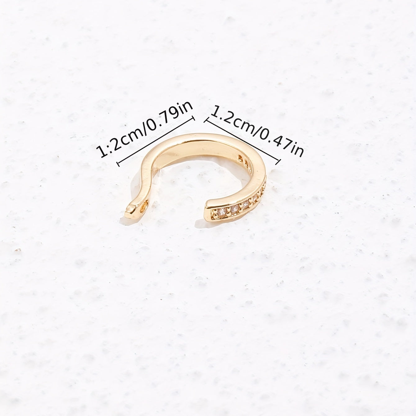 Zircon Ladies Golden Ear Cuff Girls Jewelry Copper Earrings