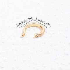 Zircon Ladies Golden Ear Cuff Girls Jewelry Copper Earrings