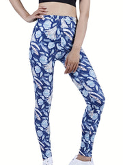 Bottom Plant Floral Print Leggings Women's Clothing