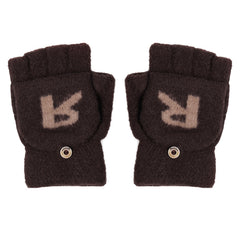 Men's Winter R Letter Knitted Fleece Gloves