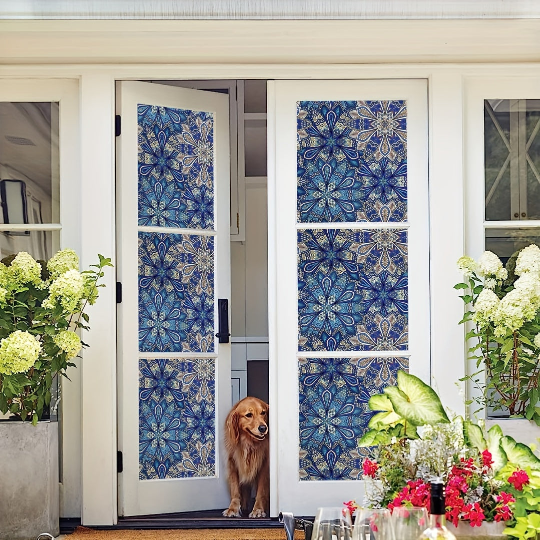 Purple Bohemian Patterned Privacy Glass Film
