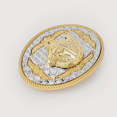 Vintage Horse Head Belt Buckle For Men & Women Oval Leather Waistband Parts