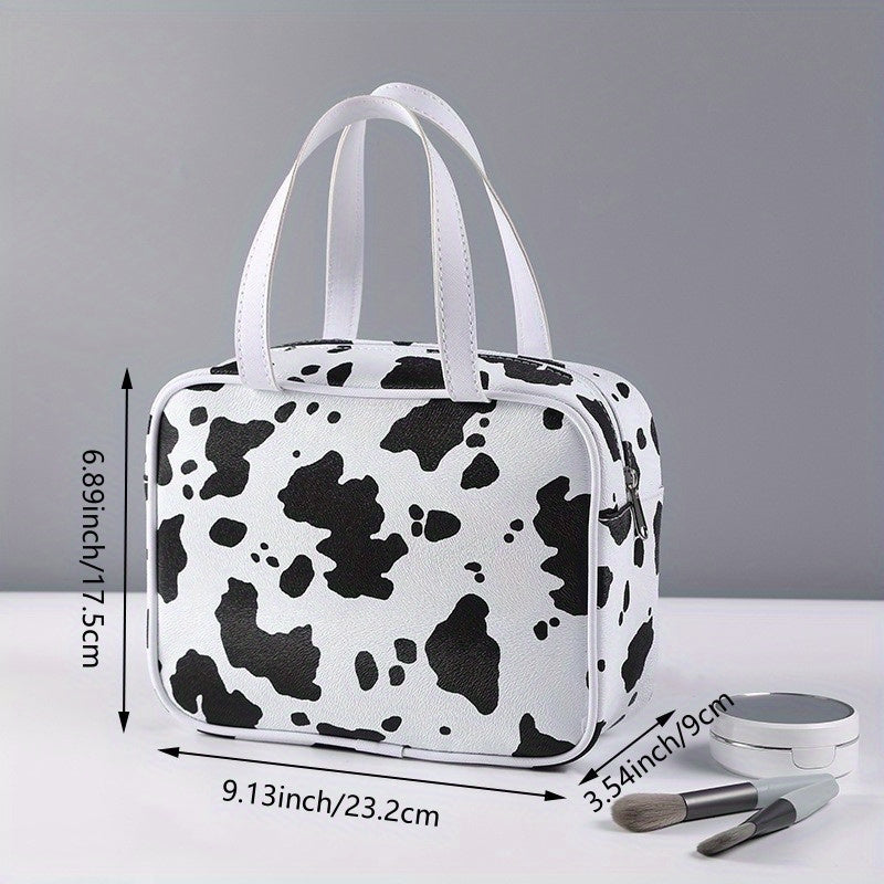 Cow Pattern Cosmetics Storage Bag Large Capacity Portable Toiletry Wash Bag