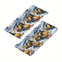 Mist Mountains Headband Autumn Print Sweat Wicking Stretchy Breathable