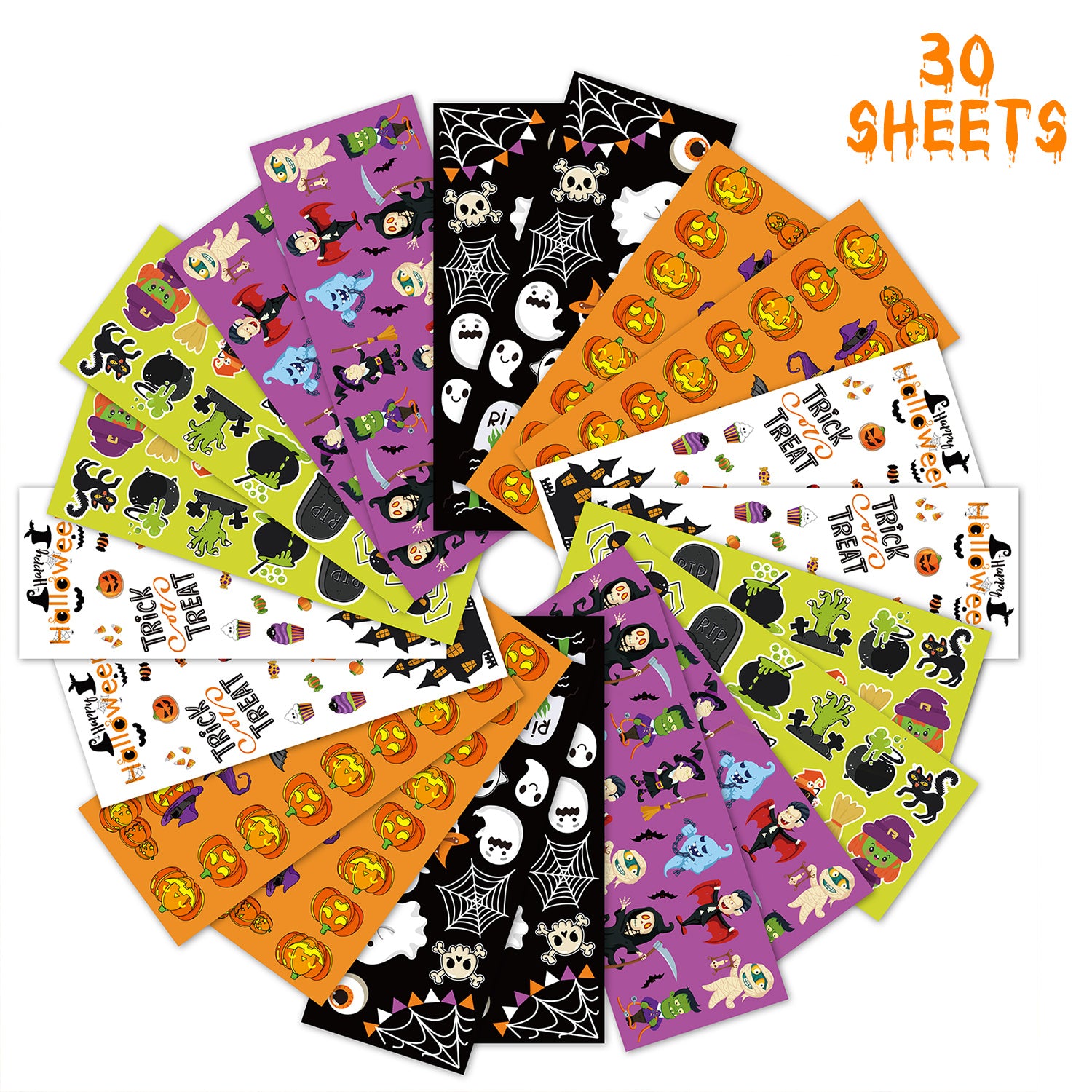 Halloween Stickers Bulk Waterproof Vinyl Stickers for Treat Bags Goodie Bags