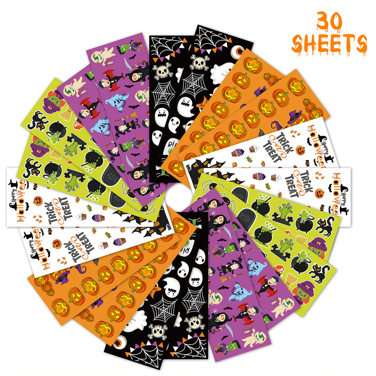 Halloween Stickers Bulk Waterproof Vinyl Stickers for Treat Bags Goodie Bags
