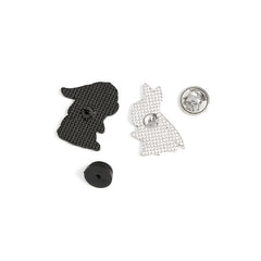 2pcs Cartoon And Rabbit Brooches Enamel Baking Varnish Rabbit Pin Collar