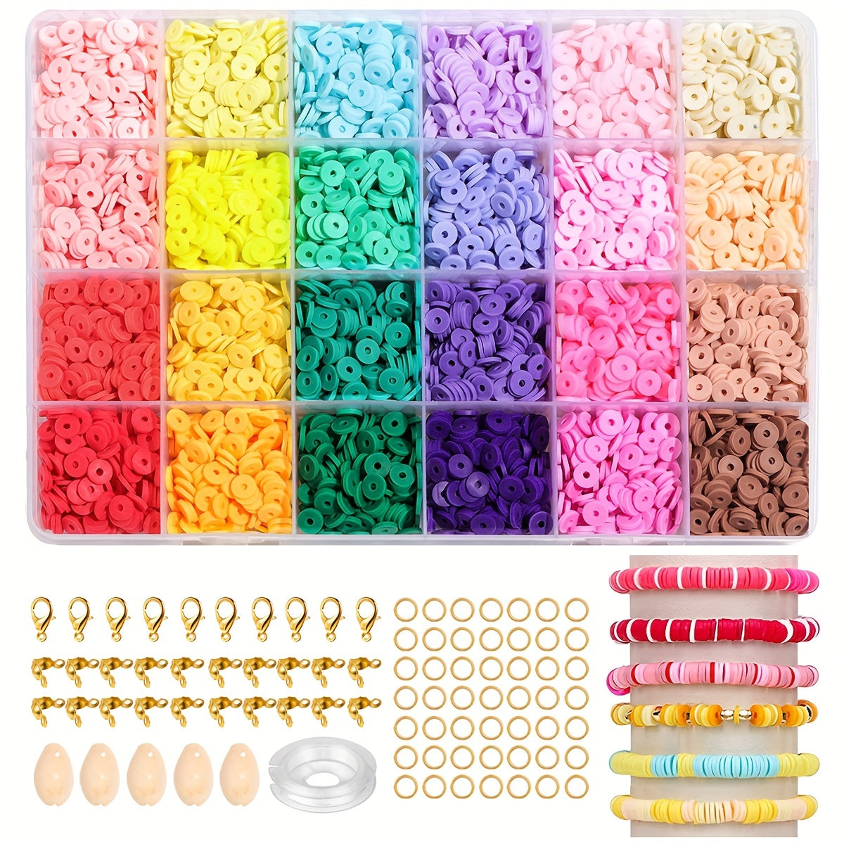 DIY Clay Beads Set For Bracelet Making Kit With Letters Pendant