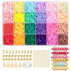 DIY Clay Beads Set For Bracelet Making Kit With Letters Pendant