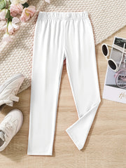 Girls 3 Pack Cotton Stretch Legging Pants Set