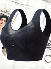 Lace Wireless Bra Seamless Wide Straps Intimates Women's Lingerie