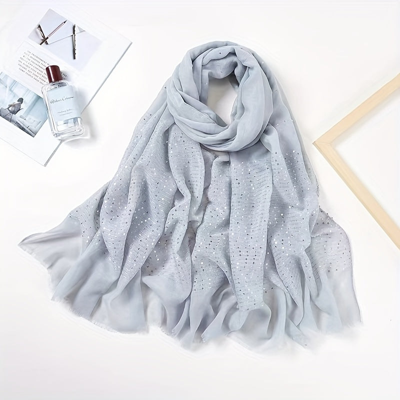 Solid Tassel Muslin Hijab Headband Thin Breathable Shawl
