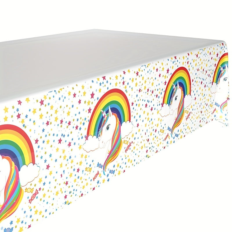 Unicorn Tablecloth & 10 Treat Bags Party Supplies