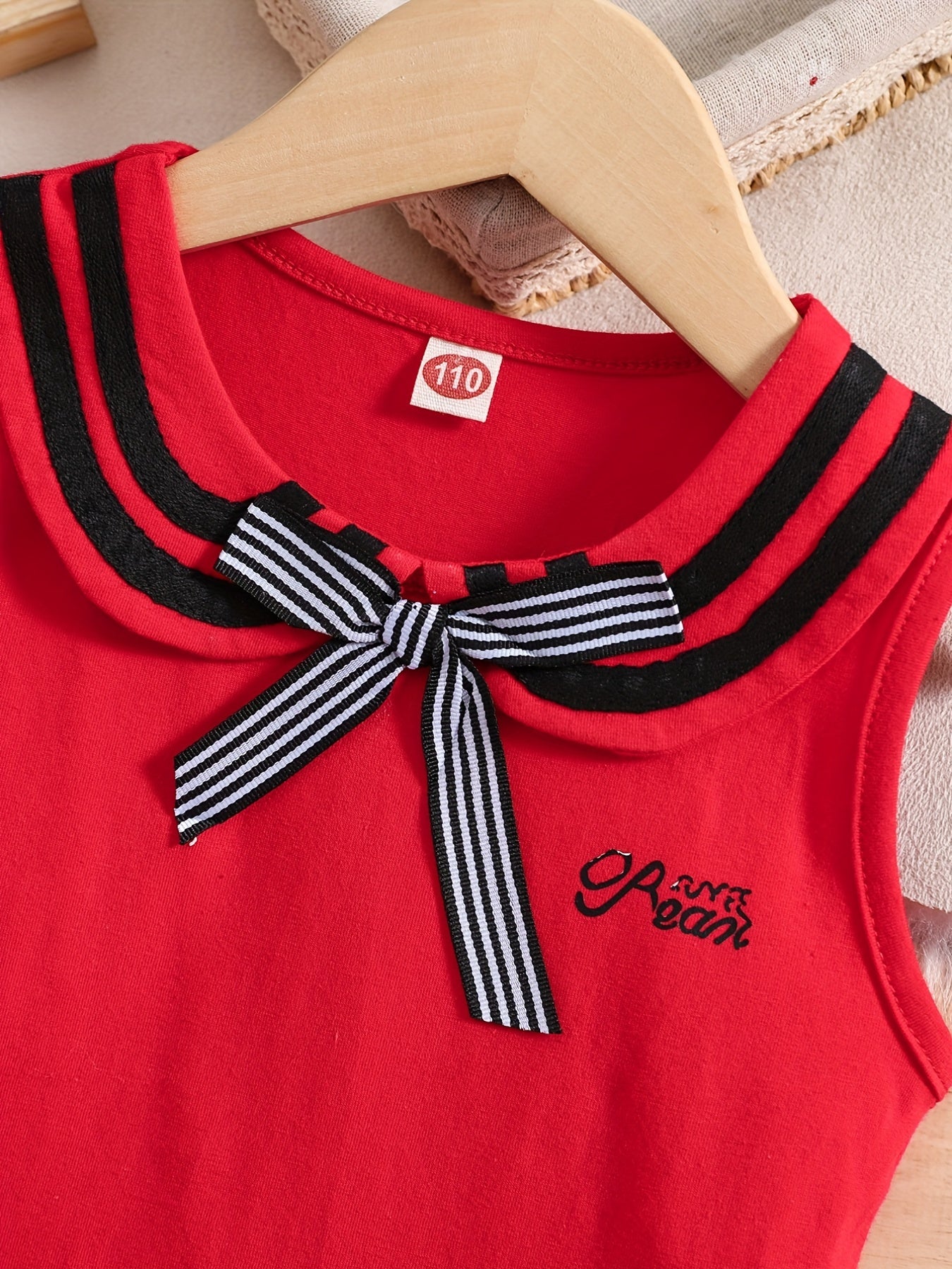 Girls Striped Sleeveless Dress Varsity Style Kids Cotton Dress