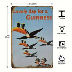 Giant Mouth Bird Balanced Drink Sign Tin Metal Sign