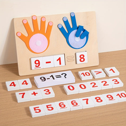 Wooden Finger Counting Board Math Toy for Toddlers 3-6 Years