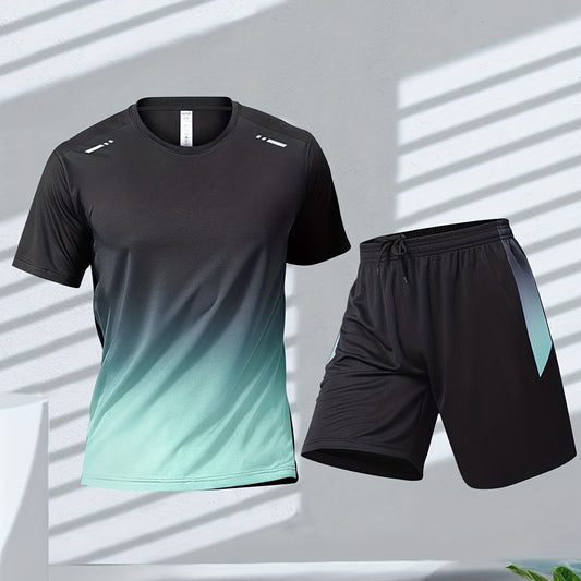 2pcs Gradient Basketball Training Suit with Shorts