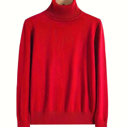 Women's Solid Turtle Neck Sweater Long Sleeve Casual Sweater