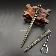 Ancient Sword Keychain Mini Weapon Toy Keyring Bag Charm Favors