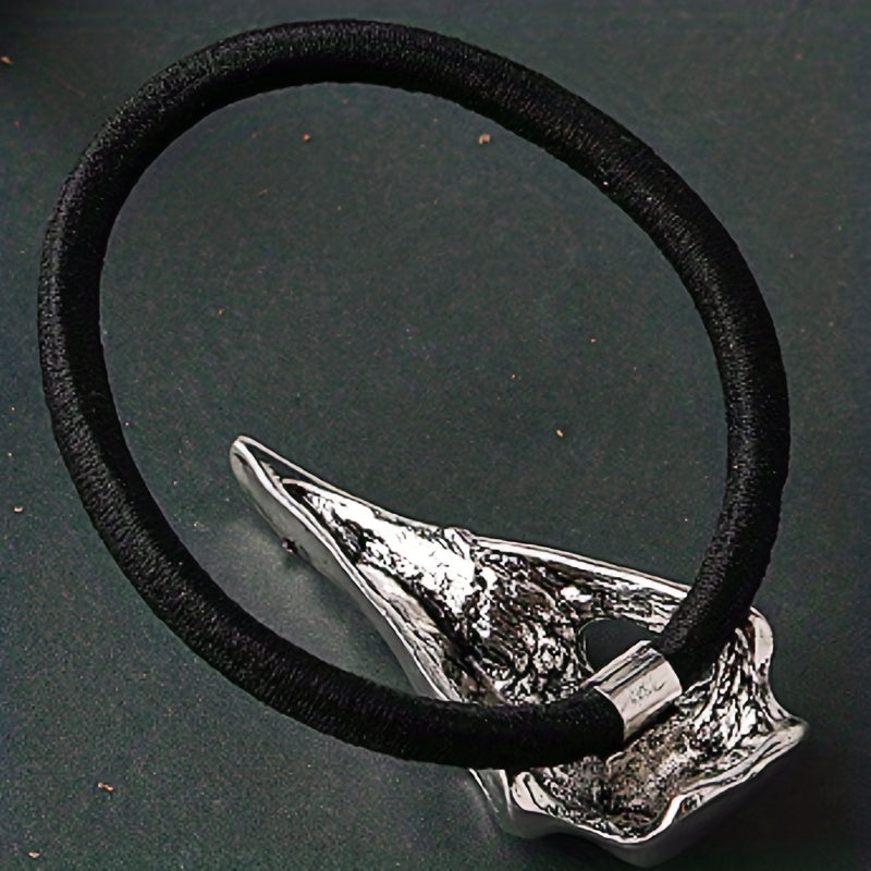 Viking Crow Skull Head Rope Silvery Hair Tie Hair Accessories