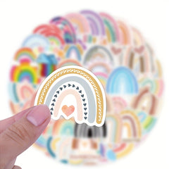 60pcs Cartoon Rainbow Vinyl Stickers for Scrapbooking Laptops Water Bottles