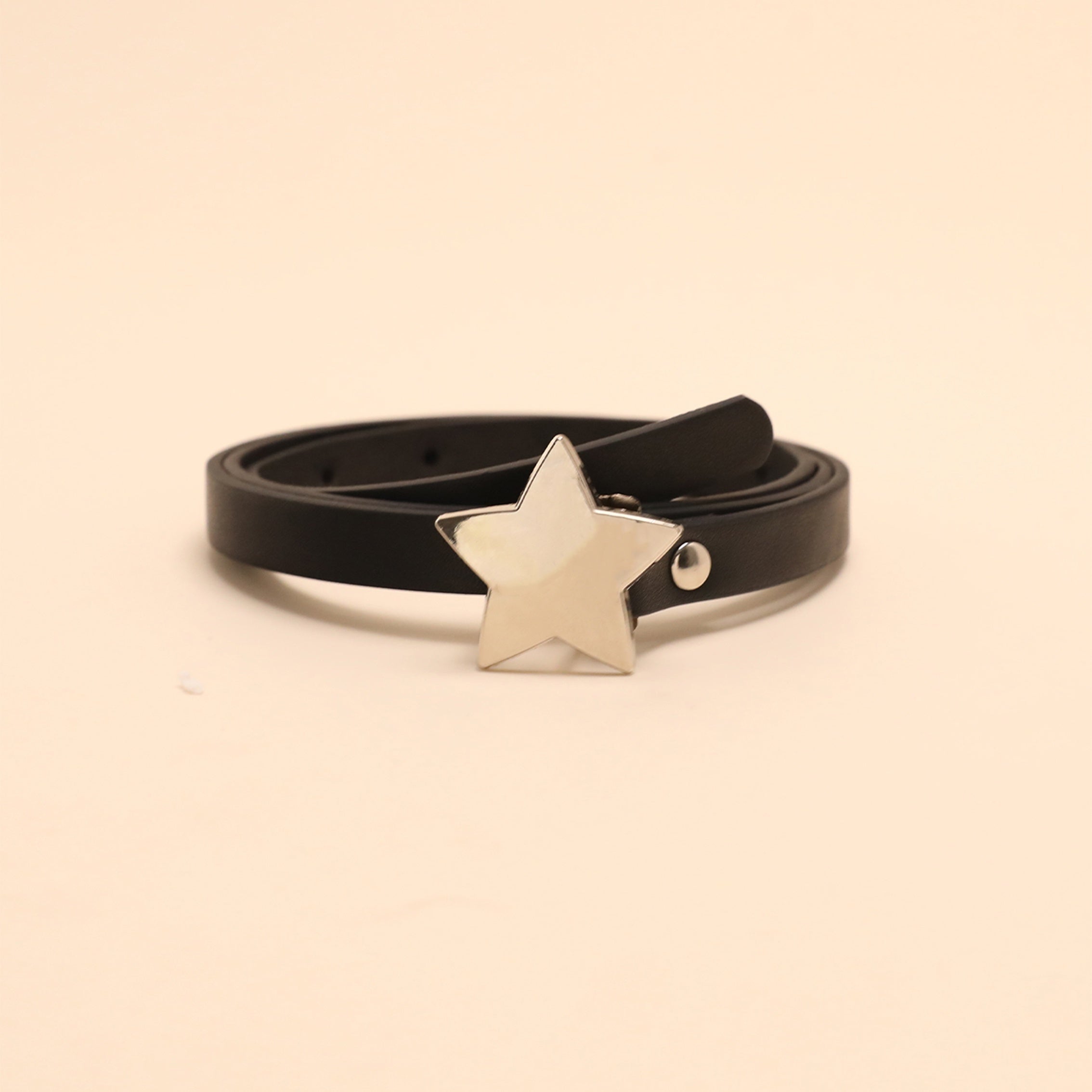 Pentagram Buckle PU Belt Y2K Hip Hop Belt