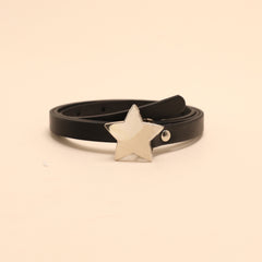 Pentagram Buckle PU Belt Y2K Hip Hop Belt