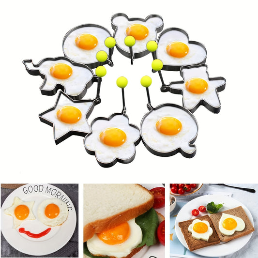 5pcs Fried Egg Rings Pancake Mold Maker Non Stick Stainless Steel Egg Form