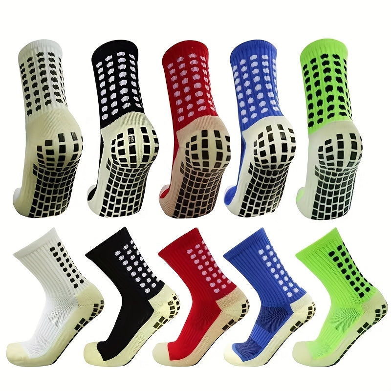 3 Pairs Non-Slip Mid Calf Football Socks